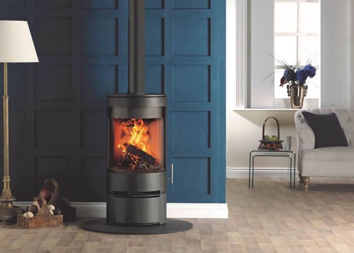 Charlton & Jenrick Purevision PVR Cylinder Stove with low log store and door